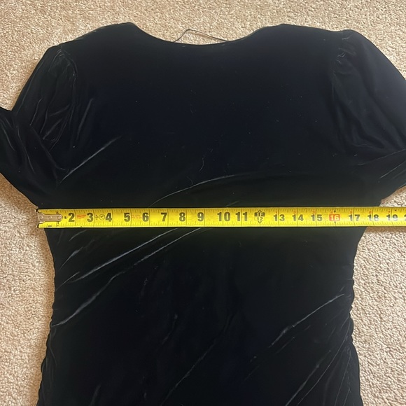 Zara Velvet Button Long Sleeve Shoulder Pad Dress - Picture 13 of 14